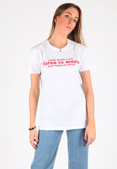 T-Shirt Donna "Home, music and think"