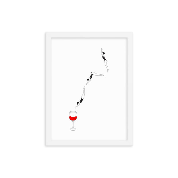 Poster con cornice "Salto nel vino"