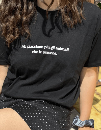 T-Shirt Donna "Mi piacciono più gli animali" - dandalo