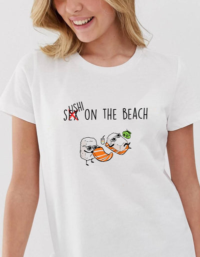 T-Shirt Donna "Sushi on the beach" - dandalo
