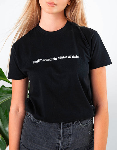 T-Shirt Donna "Voglio una dieta a base di dolci" - dandalo